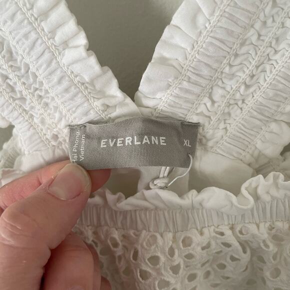 NWT New Everlane The Eyelet Smock Dress in White Size XL - Picture 5 of 10
